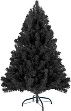 4Ft Black Christmas Tree - Premium Hinged Artificial Small Christmas Tree, Canad