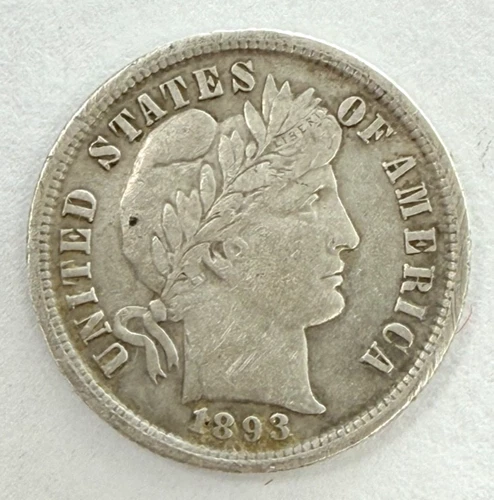 1893-P Barber Dime — photo from the most recent tracked eBay sale