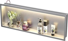 Led Shower Niche 36" X 12" Brushed 304 Stainless Steel Shower Shelf Recessed 