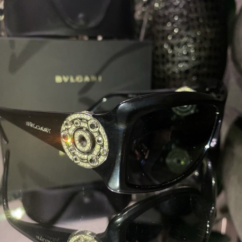 Bvlgari Sunglasses 8007-B Black Swarovski Crystal Limited Edition VERY RARE! - Picture 12 of 22