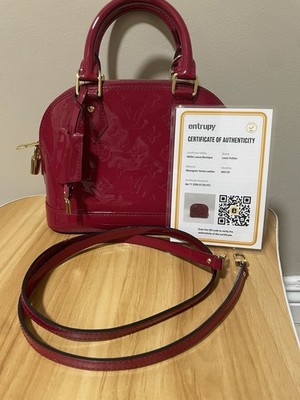 Louis Vuitton Red Monogram Patent Satchel with Lock & Detachable Strap