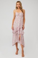 MINKPINK Liberty Floral Midi Dress Large Women's Summer Casual Elegant
