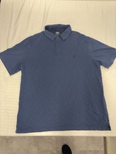IZOD Saltwater Mens XL Polo Shirt Blue Cotton Short Sleeve Relaxed Fit
