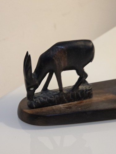Vintage Carved Wooden African Antelope Deer Table Lamp Base Spares Or Repair - Foto 8 di 20