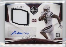 2021 Panini Chronicles Draft Picks Limited Rookie 1/99 Kylin Hill Patch Auto 4jh
