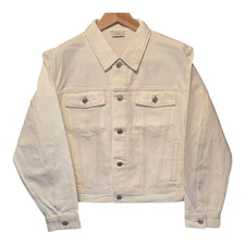 AYR Denim Jacket Womens Size XL Sea Salt The Ride or Fly Trucker Casual Relaxed