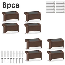 8 Pack New Solar Deck Lights Outdoor Waterproof LED Steps Lamps For Stairs Fence