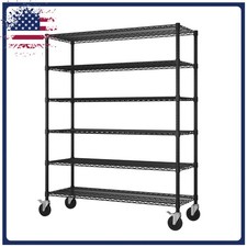 6-Tier Heavy Duty Wire Rack Shelving Unit, Adjustable Metal Storage Shelves