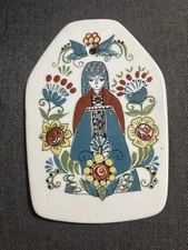 Figgjo Flint Norway Saga Norsk Folk Art Wall Plaques Woman