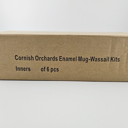 Juego de 6 tazas de sidra caliente Wassail Cornish Orchards metal lata camping esmalte - Imagen 4 de 5