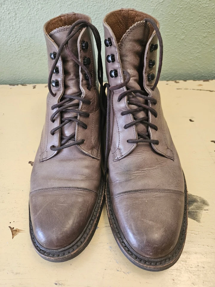 Botas de vestir FRYE SETH STONE de cuero con cordones y puntera talla 7,5 para hombre Foto 2 de 4