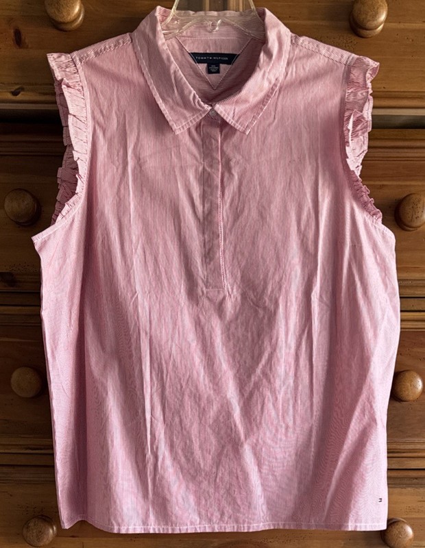 Tommy Hilfiger Sleeveless XXL Pink & Red Striped Top