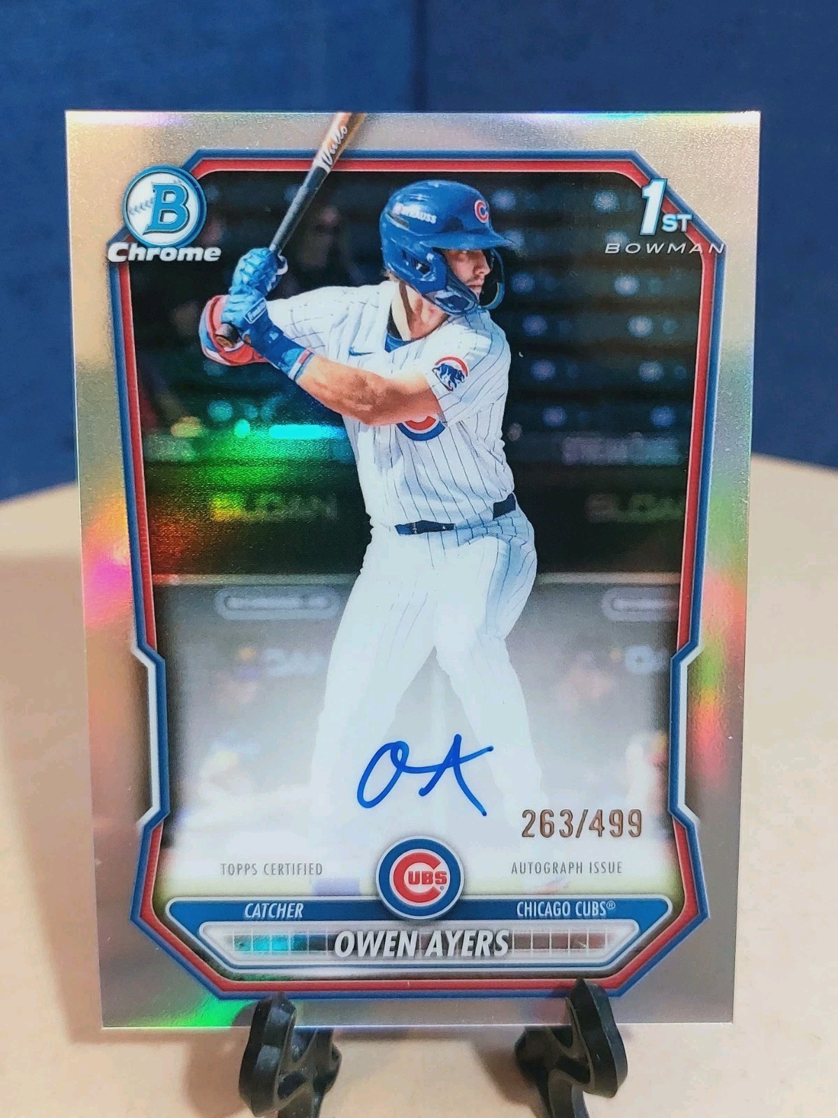 Owen Ayers 2026 Bowman Chrome 1st Auto Refractor /499 SP Chicago Cubs #CPA-OA
