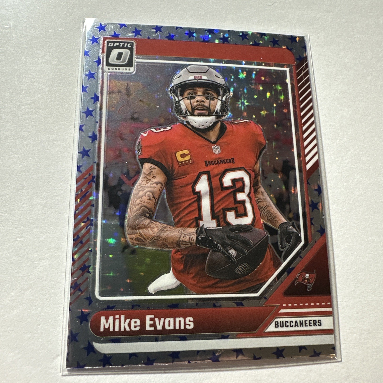 Mike Evans 2024 Panini Donruss Optic Blue Stars Prizm #186 Tampa Bay Buccaneers 