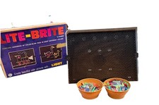 Vintage Lite-Brite Light Up Toy 5455 Hasbro 1967 w/ Box  Color Pegs
