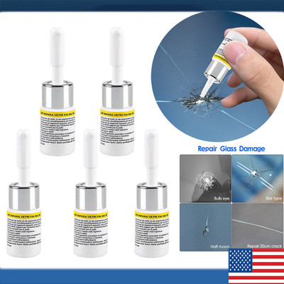5Pack Auto Glass Nano Repair Fluid Car Windshield Resin Crack Tool Kit Crack Uiq