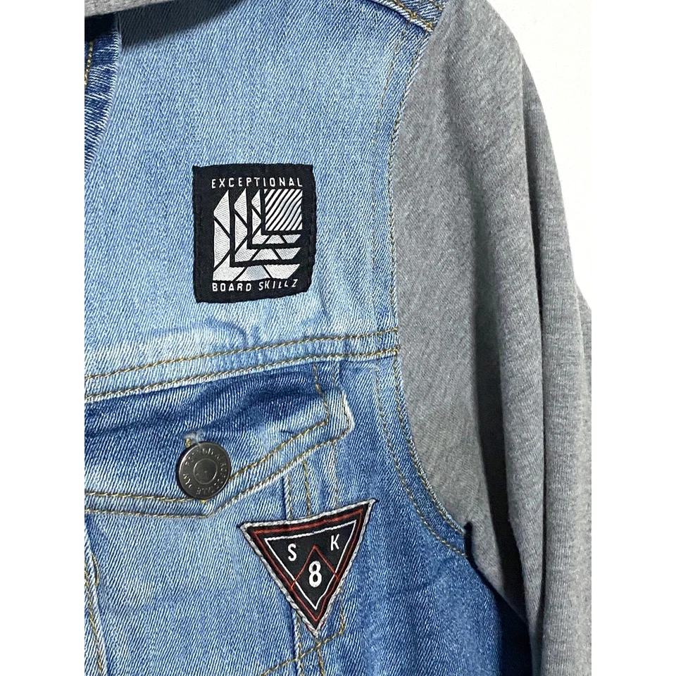 Aeropostale PS Live Loud Denim Jean Chaqueta Sudadera con Capucha Patinador Unisex Niños 12 Cómoda Foto 3 de 4