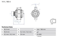 Bosch Lichtmaschine 14V 200A FüR MERCEDES-BENZ CLS Sprinter 3,5-T 5-T E-Klasse