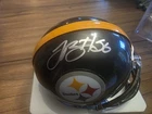 LEVEON BELL SIGNED MINI HELMET AUTO PITTSBURGH STEELERS LEAF AUTHENTICATED