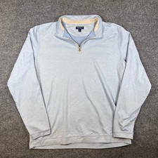 Peter Millar Crown Crafted Sweater Mens 2XL Blue 1/4 Zip Pullover Stretch Golf