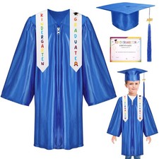 4PCS Kindergarten Graduation Cap and Gown with 2025 TasselGraduations StoleKi...