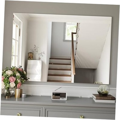 Frameless Mirror, 48''x30'' Bathroom Mirrors for Over Sink, Large 48''L x 30''W