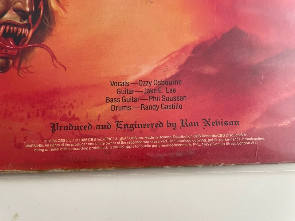 Ozzy Osbourne The Ultimate Sin - VINYLE - 1986 - Epic EPC 26404 - Europe - Photo 2/4