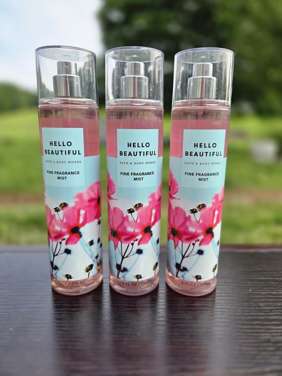 3PCS HELLO BEAUTIFUL BATH BODY WORKS FINE FRAGRANCE MIST 8OZ NWT