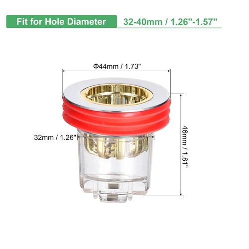 2pcs Anti-Odor Floor Shower Drains for 1.26"-1.73" Backflow Preventer Gold Red - Imagen 2 de 5