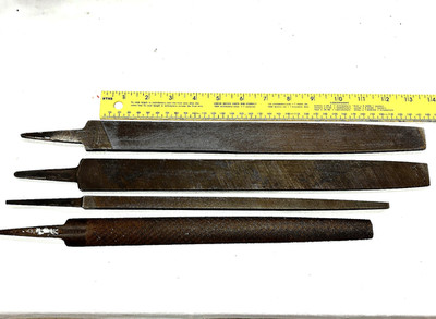 Vintage Lot 4 Files, K&F Heller, Craftsman, Johnson, Heller (2-14'' & 2-12'')