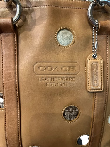 COACH Limited Edition 2005 Polka Dot All Leather Tote Handbag NºJ0673-#F09763 - Picture 4 of 9