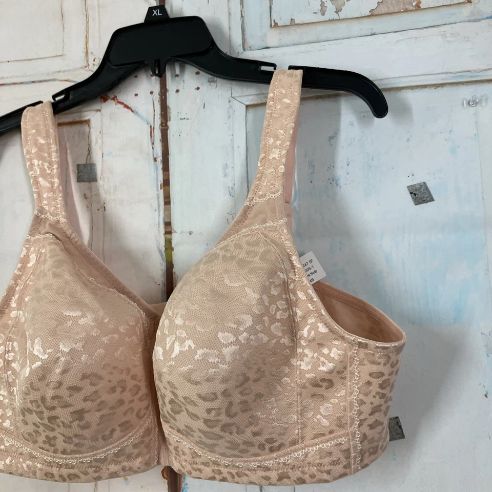 Deyllo Full Coverage Minimizer Wirefree Bra Pink Nude Size 44B Back Close - Image 3 of 4