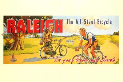 Picture Postcard- Raleigh Cycle Company Advertising Poster Postcard (Repro)