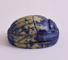 Lapis Lazuli Scarab Lucky Amulet Egyptian Beetle Hand Carved 1.9" 67 grams