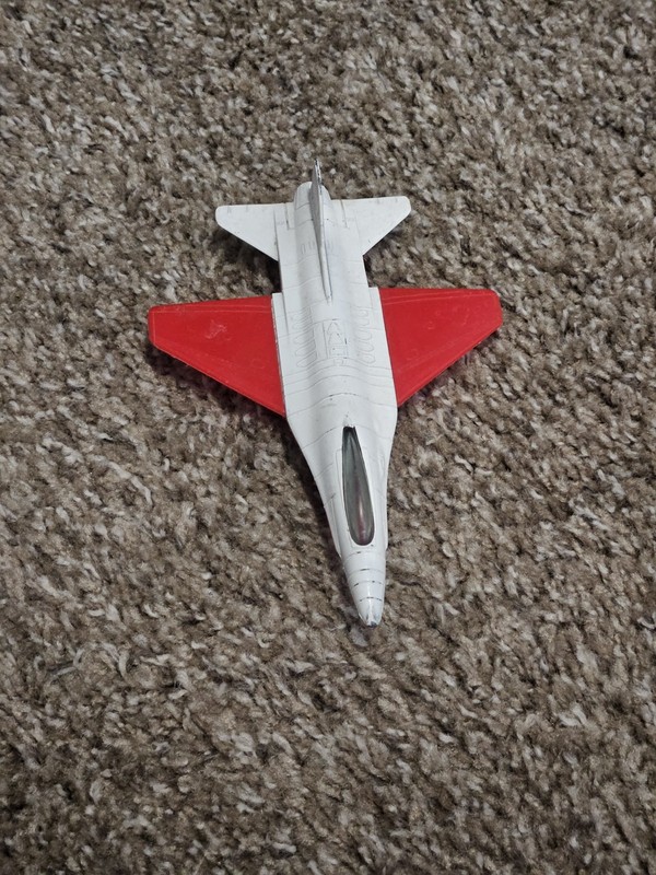 Airplane F16 Red White USAF Military Plane Tootsietoy Vintage Fighter Jet Bomber