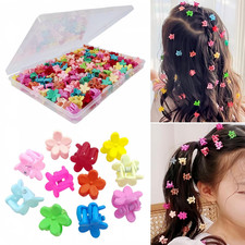 100Pcs Mini Flower Hair Clip Colorful Mini Hair Claw Baby Hair Clips Toddler Hai