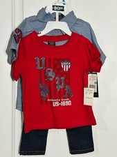 2 Sets of 3-Piece Outfits-US Polo Assn Boys Size 24mo 2T, NWT