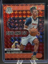 2024-25 Panini Mosaic Give And Go Bub Carrington #15 Red Fluorescent/75