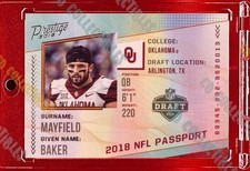 Baker Mayfield ROOKIE PASSPORT CARD TAMPA BAY BUCCANEERS SOONERS MINT. rookie card picture