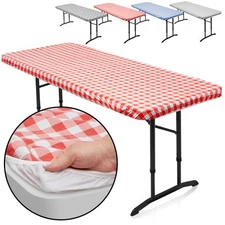 Vinyl Tablecloth with Flannel Backing - Waterproof for Indoor / Outdoor Use