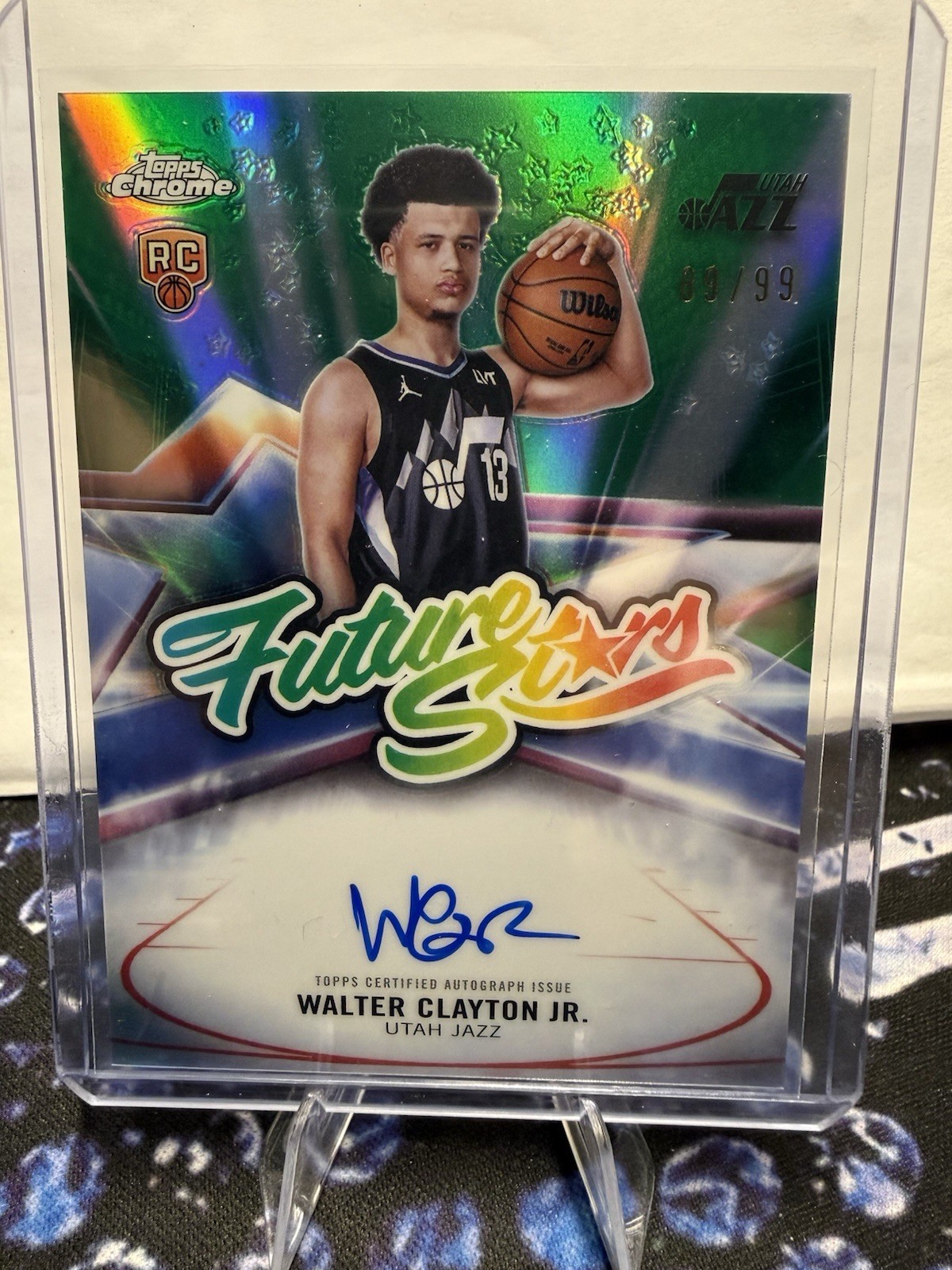 2025 Topps Chrome Future Stars Walter Clayton Jr Auto #FS-WVJ 89/99 Green