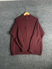 Pendleton Sweater Men's Size XL Washable Shetland Wool Burgundy Quarter Zip