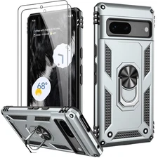 Google Pixel 7A Case with Screen Protector, Military Grade, Magnetic Kickstand