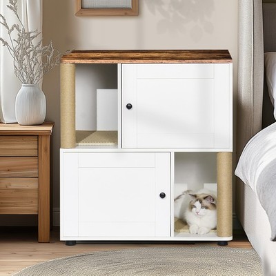 Cat Litter Box Enclouse,Cat Litter Box Enclosure for 2 Cats, Cat Litter Cabinet