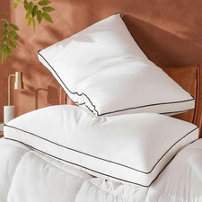 Goose Feather down Pillows Queen Size Set of 2, Hotel Collection Bed Pillows for