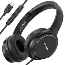 USB C Wired Over-Ear Headphones with Microphone