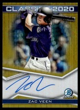 2020 Bowman Draft Class of 2020 Autographs Gold Zac Veen Auto (24030)