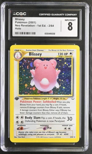 Blissey 2001 Pokemon Neo Revelation *Swirl* 1st Edition CGC 8 #2