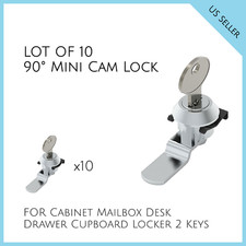 LOT OF 10 90 Mini Cam Lock File Cabinet Mailbox Desk 2 Keys 157.2.03.28