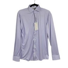 Collars  Co Quattro Flex Dress Shirt Long Sleeve Men Small Lavender Houndstooth